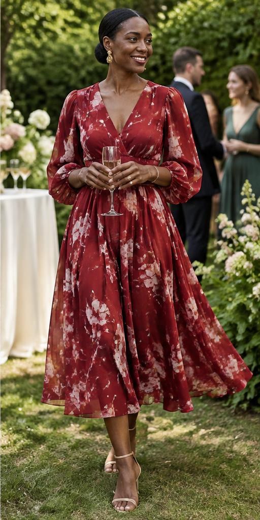 A floral red dress for special occasions